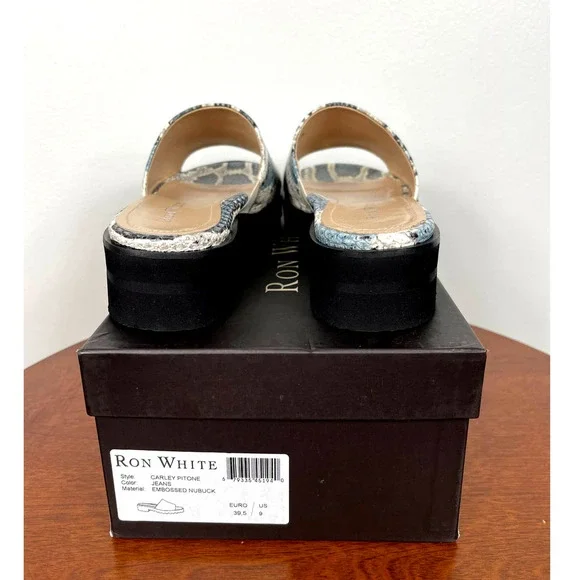 Ron White Carley Pitone Sandals in Jeans Size 9